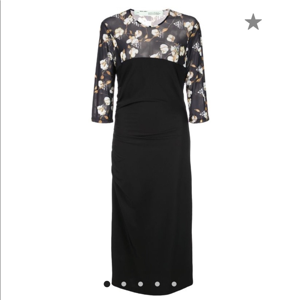 OFF-WHITE
cotton flowers fitted dress